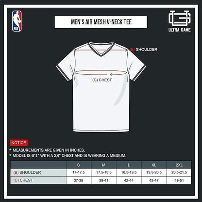 Ultra Game NBA New York Knicks Men's Game Time Soft Mesh Short Sleeve V-Neck Tee Shirt|New York Knicks - UltraGameShop