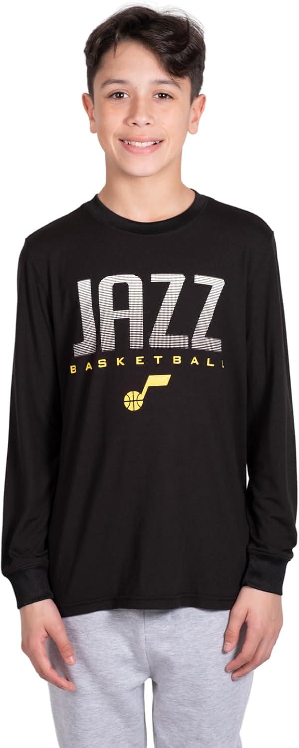 Ultra Game NBA Utah Jazz Boys Super Soft Long Sleeve Active T-Shirt|Utah Jazz - UltraGameShop