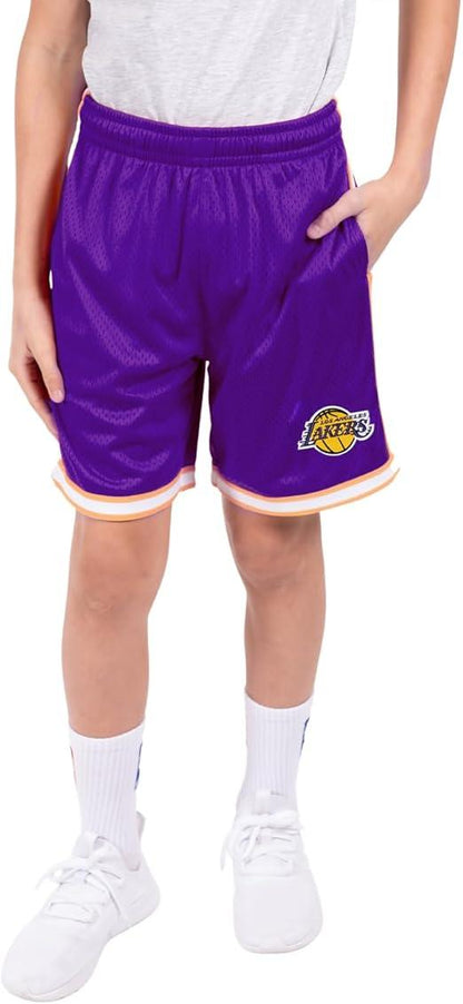 Ultra Game NBA Los Angeles Lakers Boys Active Knit Slam Basketball Training Shorts|Los Angeles Lakers - UltraGameShop