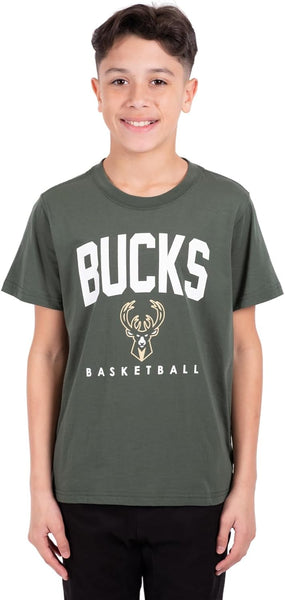 Ultra Game NBA Milwaukee Bucks Boys Super Soft Game Time T-Shirt|Milwaukee Bucks - UltraGameShop