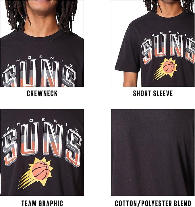 Ultra Game NBA Official Men’s Super Soft Supreme T-Shirt - Unisex, Phoenix Suns, Black|Phoenix Suns