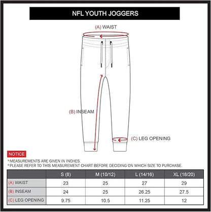 Ultra Game NFL Official Youth Super Soft Game Day Jogger Sweatpants, New York Giants|New York Giants