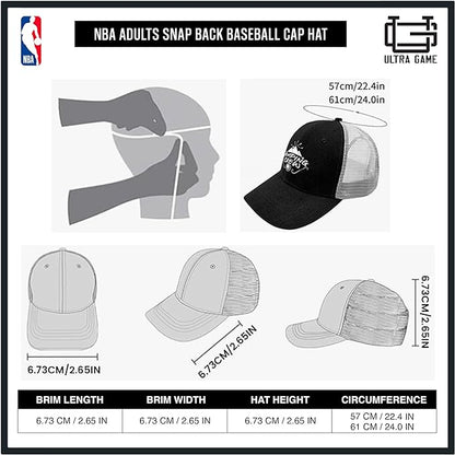 Ultra Game NBA Official Men’s Snap Back All Around The World Trucker Baseball Cap Hat - Unisex, Dallas Mavericks, Black Marl, 1SIZE|Dallas Mavericks