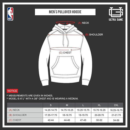 Ultra Game NBA Official Men’s Super Soft Midtown Hoodie Pullover Sweatshirt - Unisex, Washington Wizards|Washington Wizards