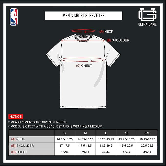 Ultra Game Men's NBA Miami Heat Arched Plexi Short Sleeve T-Shirt|Miami Heat - UltraGameShop