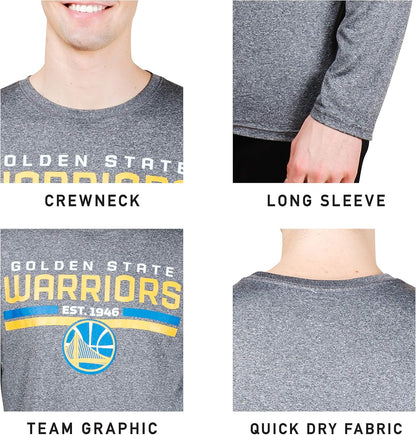 Ultra Game NBA Official Men's Active Long Sleeve Pullover T-Shirt, Golden State Warriors|Golden State Warriors