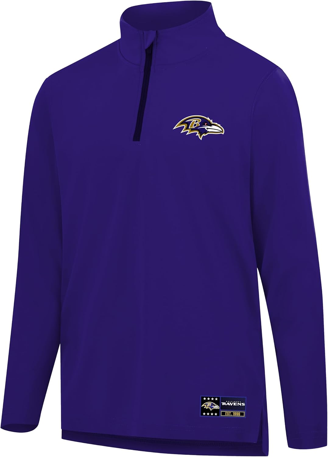 Ultra Game NFL Official Adults Super Soft Quarter Zip Long Sleeve T-Shirt - Unisex Baltimore Ravens|Baltimore Ravens