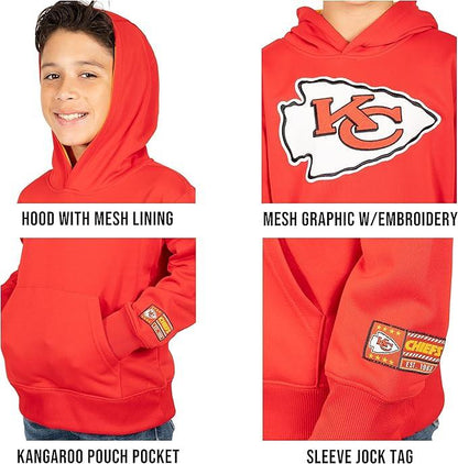 NFL Official Youth Super Soft Hoodie Sweatshirt Pullover - Warm Polyester Blend|Las Vegas Raiders