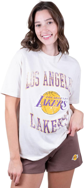 Ultra Game NBA Los Angeles Lakers Women's Super Soft T-Shirt & Short Set|Los Angeles Lakers - UltraGameShop