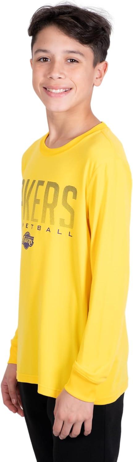 Ultra Game NBA Los Angeles Lakers Boys Super Soft Long Sleeve Active T-Shirt|Los Angeles Lakers - UltraGameShop