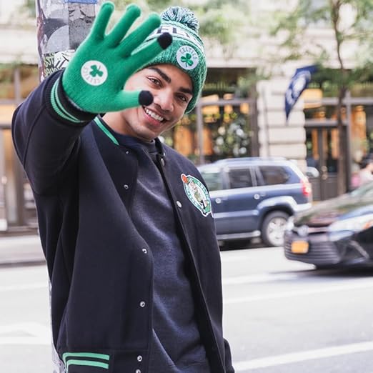 Ultra Game NBA Official Men's Super Soft Winter Beanie Knit Hat With Extra Warm Touch Screen Gloves - Unisex, Atlanta Hawks, Team Color, 1SIZE|Atlanta Hawks