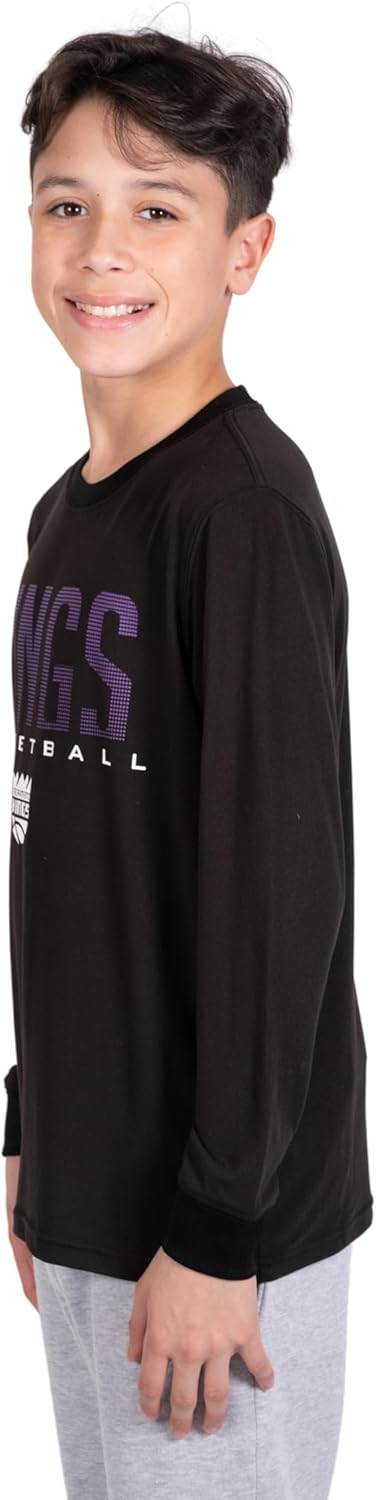 Ultra Game NBA Sacramento Kings Boys Super Soft Long Sleeve Active T-Shirt|Sacramento Kings - UltraGameShop