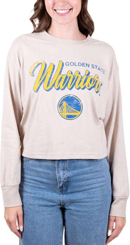 Ultra Game NBA Golden State Warriors Women's Super-Soft Crop Top Shirt|Golden State Warriors - UltraGameShop