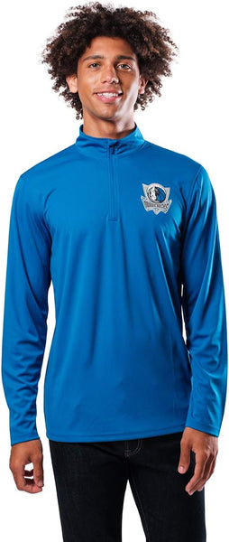 Ultra Game NBA Dallas Mavericks Men's Quarter Zip Long Sleeve Pullover T-Shirt|Dallas Mavericks - UltraGameShop