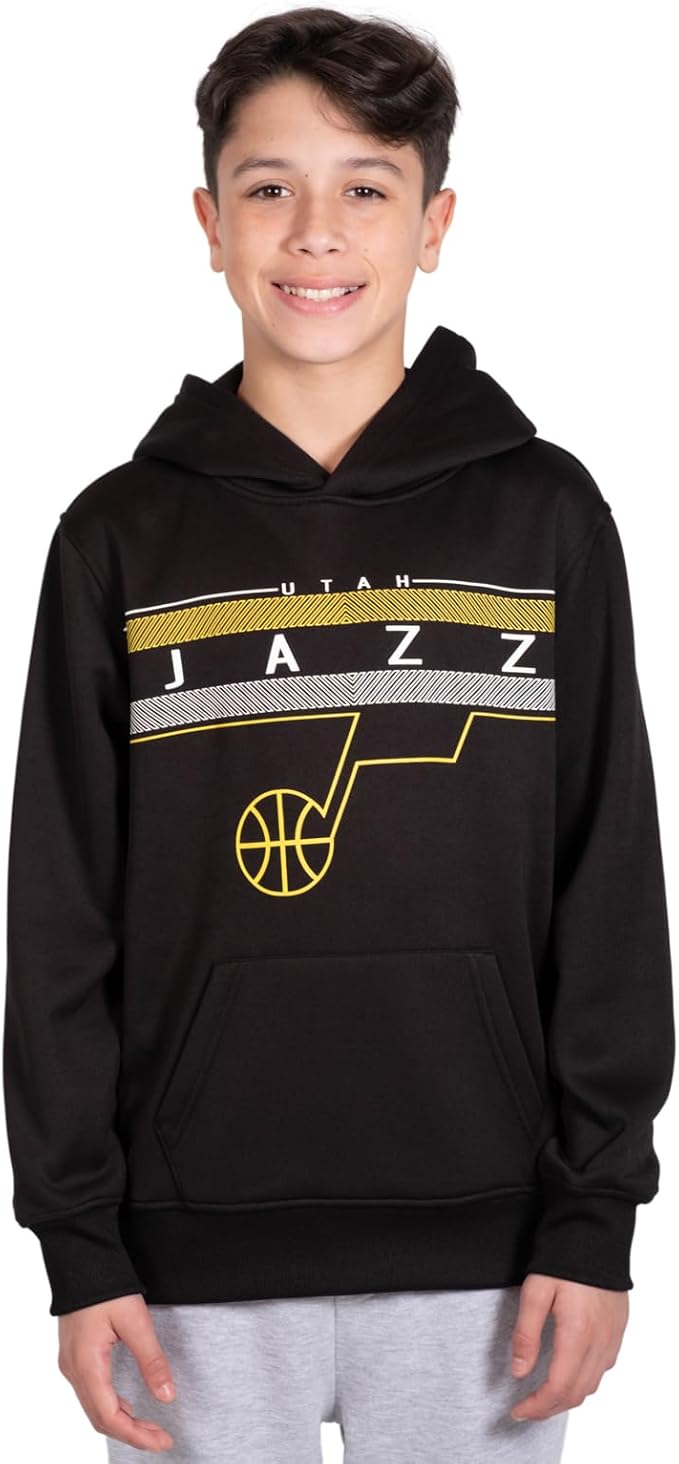 Ultra Game NBA Utah Jazz Boys Super Soft Poly Midtwon Pullover Hoodie Sweatshirt|Utah Jazz - UltraGameShop