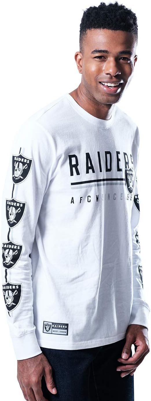 NFL Official Adults Super Soft Supreme Long Sleeve T-Shirt - Unisex|Las Vegas Raiders