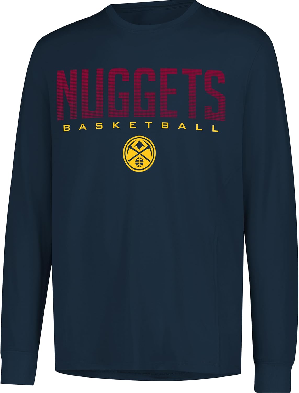 Ultra Game NBA Official Men's Super Soft Game Day Long Sleeve T-Shirt - Unisex, Denver Nuggets, Heather Charcoal|Denver Nuggets