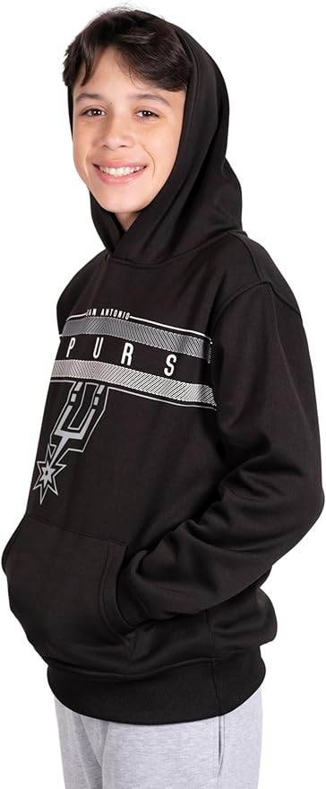 Ultra Game NBA San Antonio Spurs Boys Super Soft Poly Midtwon Pullover Hoodie Sweatshirt|San Antonio Spurs - UltraGameShop