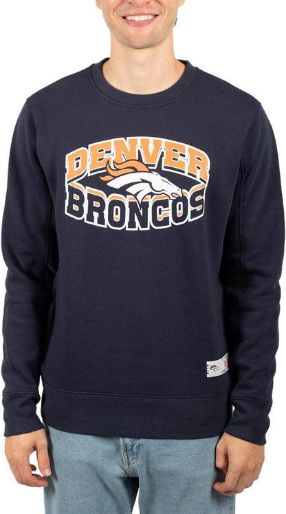 Ultra Game NFL Denver Broncos Men's Super Soft Ultimate Crew Neck Sweatshirt|Denver Broncos - UltraGameShop