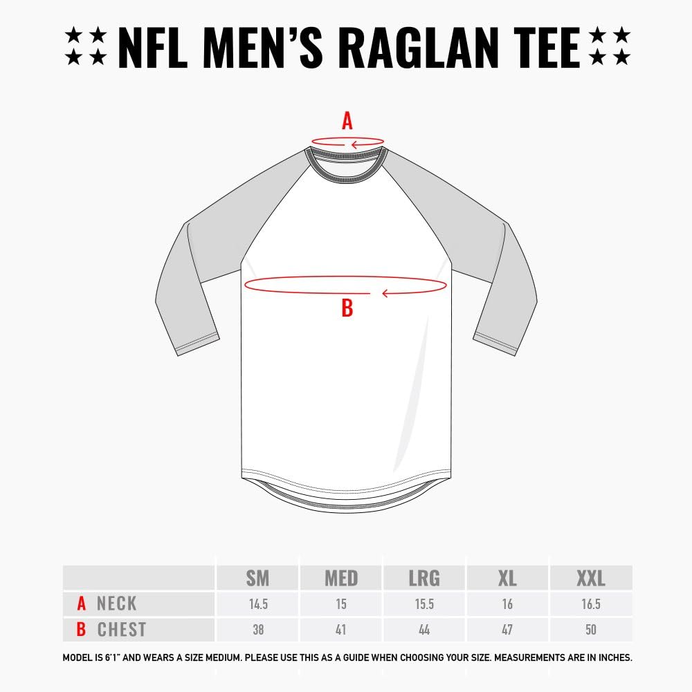 Ultra Game NFL Mens Super Soft Raglan Baseball Long Sleeve T-Shirt| Carolina Panthers