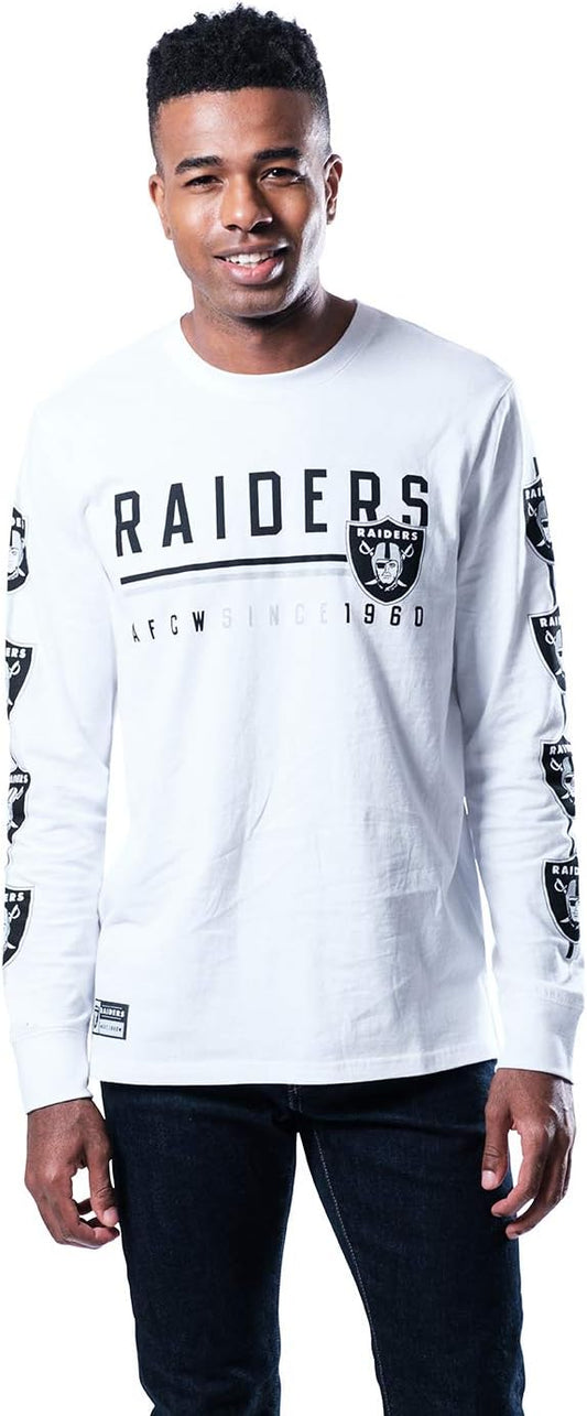 NFL Official Adults Super Soft Supreme Long Sleeve T-Shirt - Unisex|Las Vegas Raiders