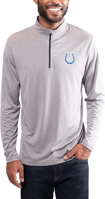 Ultra Game NFL Indianapolis Colts Mens Super Soft Quarter Zip Long Sleeve T-Shirt|Indianapolis Colts - UltraGameShop