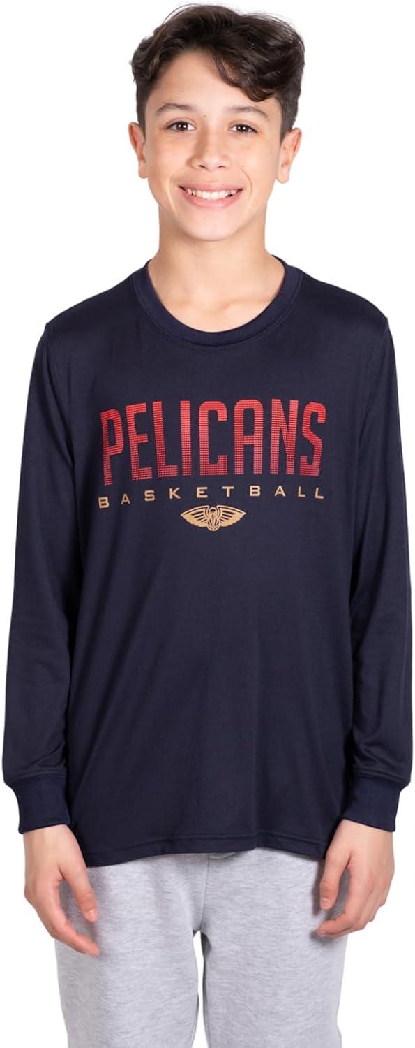 Ultra Game NBA New Orleans Pelicans Boys Super Soft Long Sleeve Active T-Shirt|New Orleans Pelicans - UltraGameShop