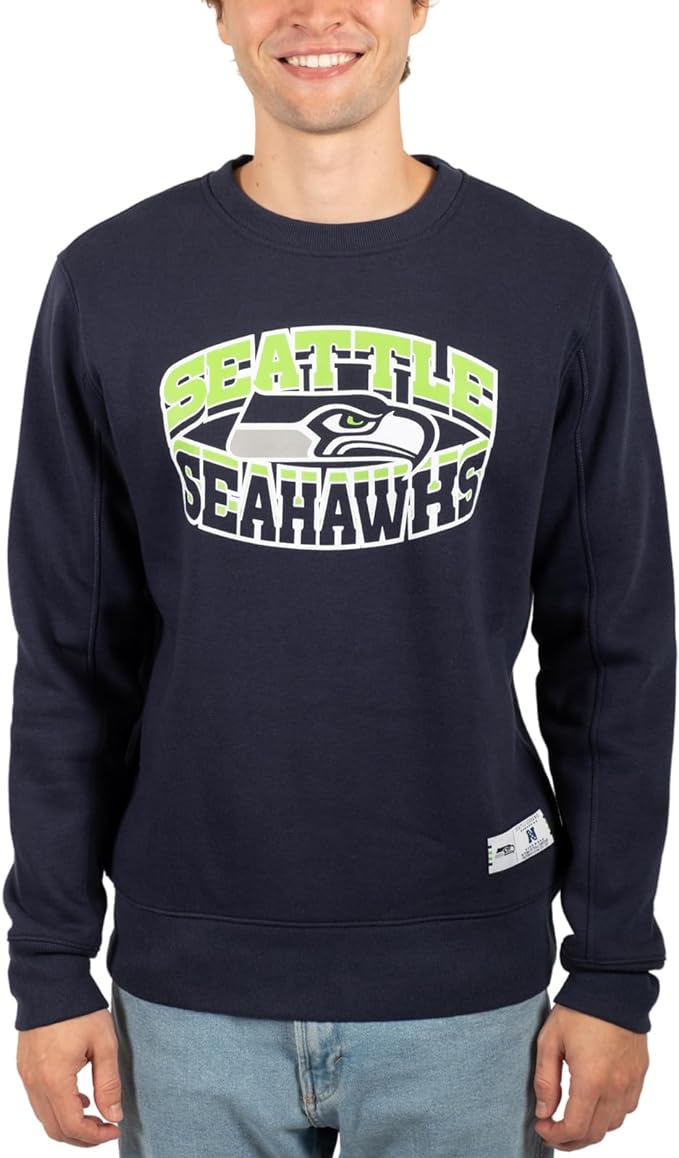 Ultra Game NFL Seattle Seahawks Mens Super Soft Ultimate Crew Neck Sweatshirt|Seattle Seahawks - UltraGameShop