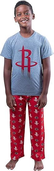 Ultra Game NBA Houston Rockets Boys 2 Piece Tee Shirt & Lounge Pants Pajama Set| Houston Rockets - UltraGameShop