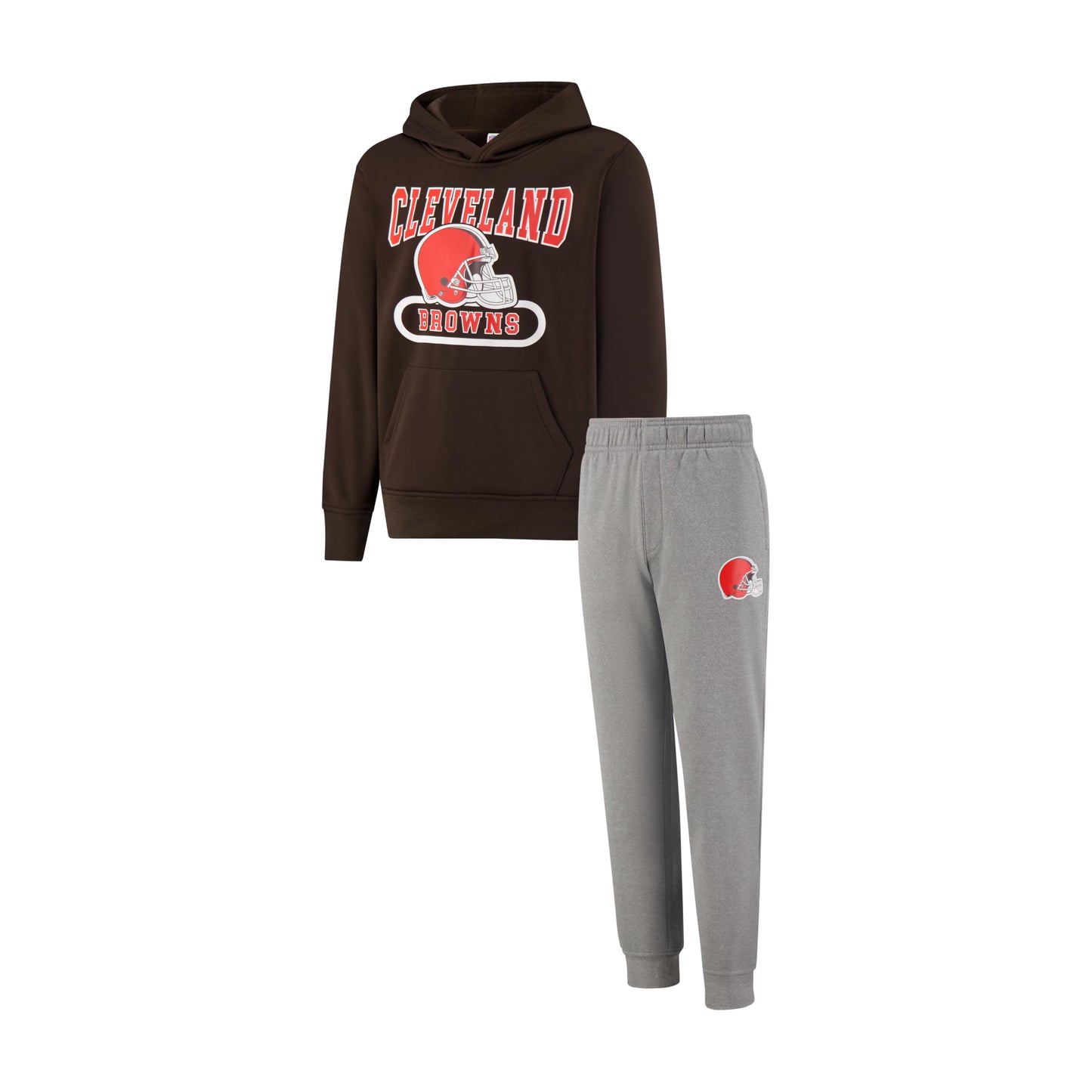 Ultra Game NFL Official Youth Super Soft Jogger & Hoodie Sweatshirt Set, Cleveland Browns, Team Color|Cleveland Browns