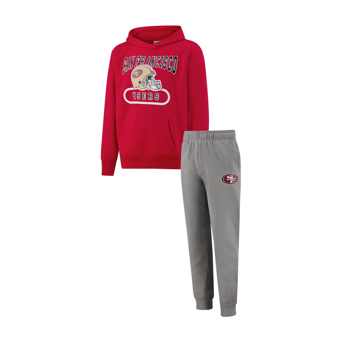 Ultra Game NFL Official Youth Super Soft Jogger & Hoodie Sweatshirt Set, San Francisco 49ers, Team Color|San Francisco 49ers