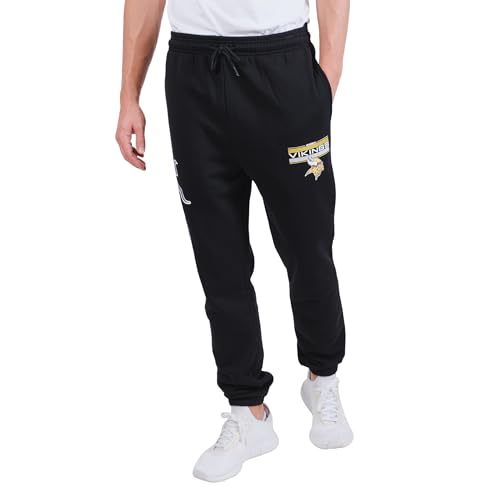 Ultra Game NFL Official Adults Super Soft Game Day Jogger Sweatpants - Unisex, Minnesota Vikings, Black|Minnesota Vikings