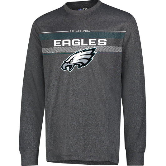 Ultra Game NFL Official Adults Super Soft Game Day Long Sleeve T-Shirt - Unisex, Philadelphia Eagles, Heather Charcoal 24|Philadelphia Eagles