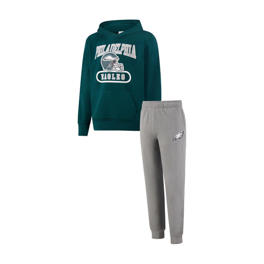 Ultra Game NFL Official Youth Super Soft Jogger & Hoodie Sweatshirt Set, Philadelphia Eagles, Team Color|Philadelphia Eagles