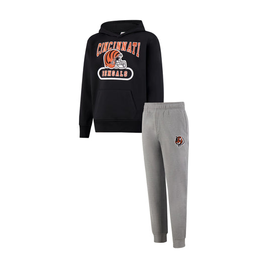 Ultra Game NFL Official Youth Super Soft Jogger & Hoodie Sweatshirt Set, Cincinnati Bengals, Team Color|Cincinnati Bengals