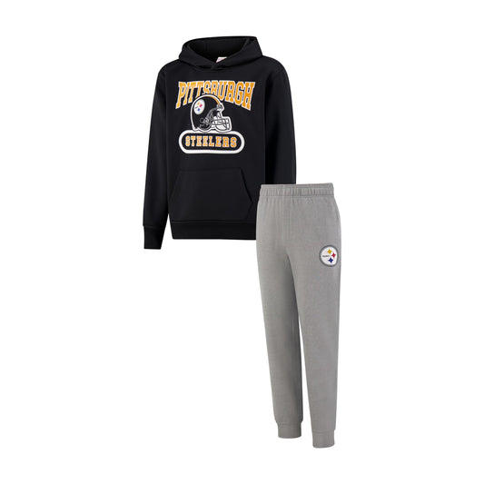 Ultra Game NFL Official Youth Super Soft Jogger & Hoodie Sweatshirt Set, Pittsburgh Steelers, Team Color|Pittsburgh Steelers