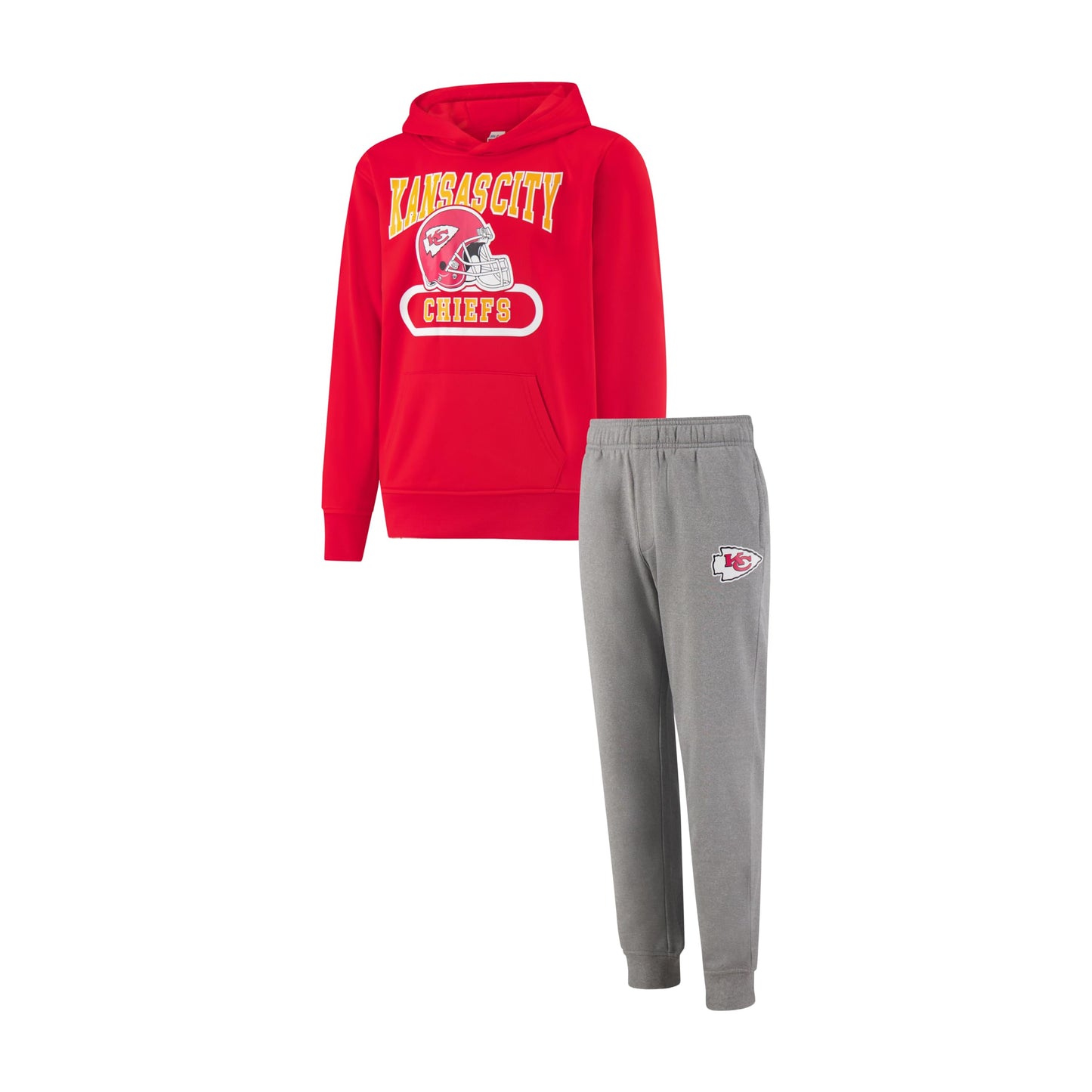 Ultra Game NFL Official Youth Super Soft Jogger & Hoodie Sweatshirt Set, Kansas City Chiefs, Team Color|Kansas City Chiefs