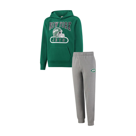 Ultra Game NFL Official Youth Super Soft Jogger & Hoodie Sweatshirt Set, New York Jets, Team Color|New York Jets