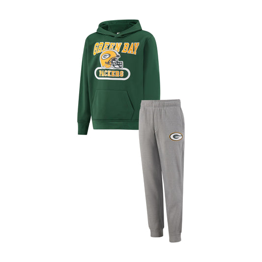 Ultra Game NFL Official Youth Super Soft Jogger & Hoodie Sweatshirt Set, Green Bay Packers, Team Color|Green Bay Packers