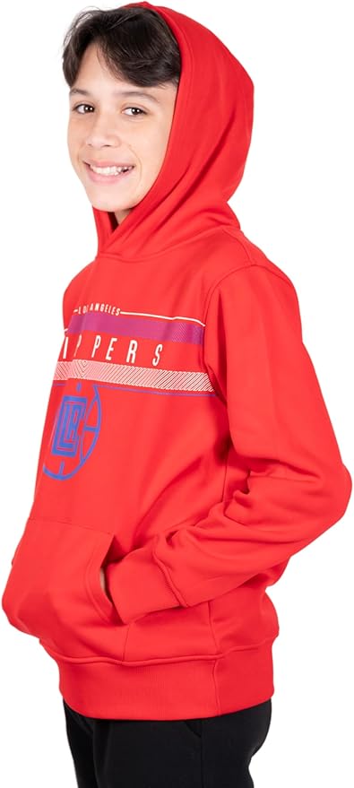 Ultra Game NBA Los Angeles Clippers Boys Super Soft Poly Midtwon Pullover Hoodie Sweatshirt|Los Angeles Clippers - UltraGameShop