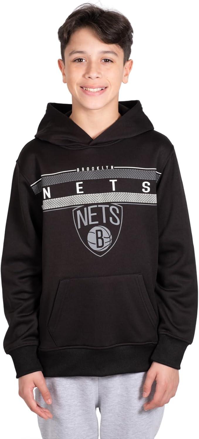 Ultra Game NBA Brooklyn Nets Boys Super Soft Poly Midtwon Pullover Hoodie Sweatshirt|Brooklyn Nets - UltraGameShop