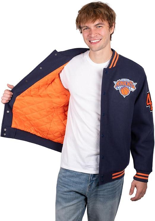 Ultra Game Men's New York Knicks Game Time Varsity Jacket|New York Knicks - UltraGameShop