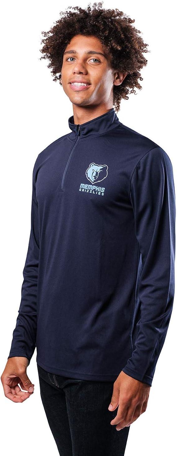 Ultra Game NBA Memphis Grizzlies Men's Quarter Zip Long Sleeve Pullover T-Shirt|Memphis Grizzlies - UltraGameShop