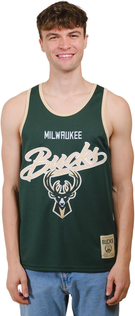 Ultra Game NBA Milwaukee Bucks Tank Top Mesh Sleeveless Muscle T-Shirt|Milwaukee Bucks - UltraGameShop