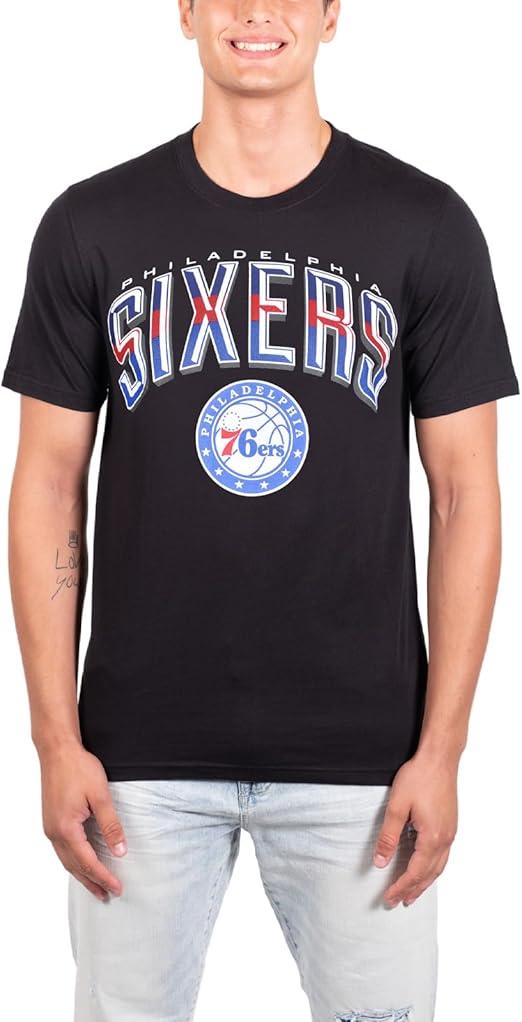 Ultra Game Men's NBA Philadelphia 76ers Arched Plexi Short Sleeve T-Shirt|Philadelphia 76ers - UltraGameShop