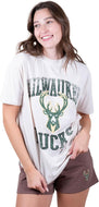 Ultra Game NBA Milwaukee Bucks Women's Super Soft T-Shirt & Short Set|Milwaukee Bucks - UltraGameShop