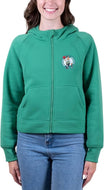 Ultra Game NBA Women's Boston Celtics Super Soft Crop Top Full Zip Hoodie Sweatshirt | Boston Celtics - UltraGameShop