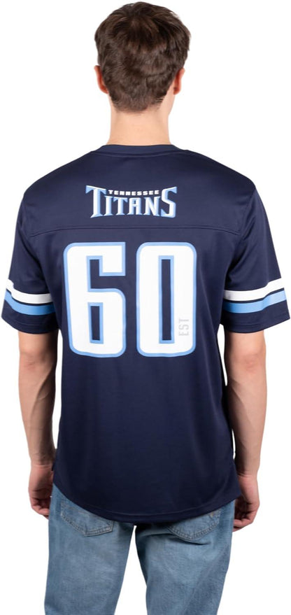 Ultra Game NFL Tennessee Titans Mens Standard Jersey Crew Neck Mesh Stripe T-Shirt|Tennessee Titans - UltraGameShop