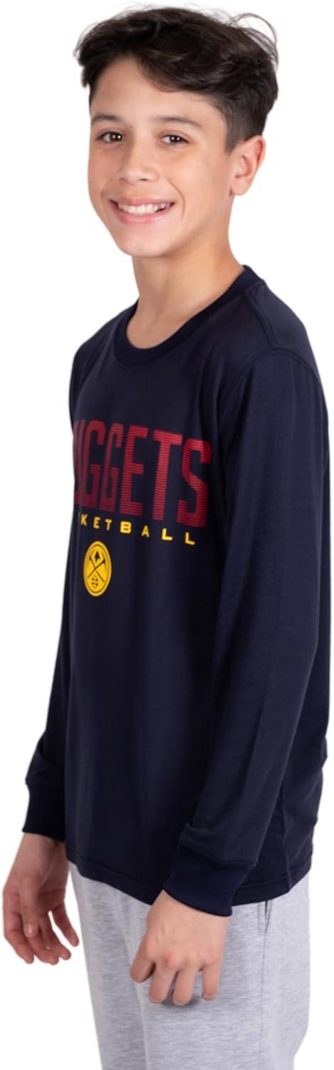 Ultra Game NBA Denver Nuggets Boys Super Soft Long Sleeve Active T-Shirt|Denver Nuggets - UltraGameShop