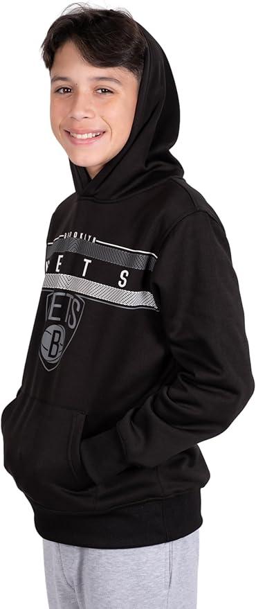 Ultra Game NBA Brooklyn Nets Boys Super Soft Poly Midtwon Pullover Hoodie Sweatshirt|Brooklyn Nets - UltraGameShop